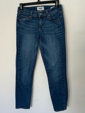 PAIGE Verdugo Crop Jeans Size 26 Blue Mid Rise Skinny Stretch Denim USA